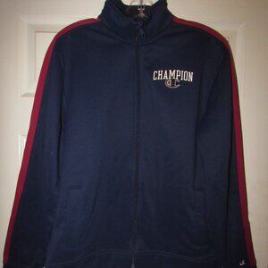 Champion Athleticwear Full Zip Navy Blue & Red Jacket Size Medium